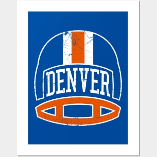 Denver Retro Helmet - Blue Posters and Art